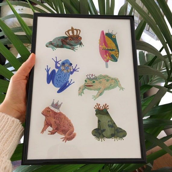 Royal Frogs & Toads Art Print Giclee Print Frog Wall Art – Etsy Italia Intended For Frog Wall Art (View 7 of 15)
