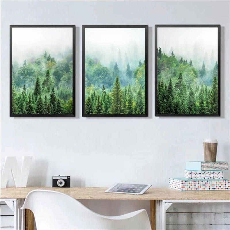 Scandinavian Forest Photography Wall Art Canvas Painting , Pine Forest Art  Prints Wilderness Poster Woodland Nature Wall Decor – Painting &  Calligraphy – Aliexpress For Pine Forest Wall Art (View 8 of 15)