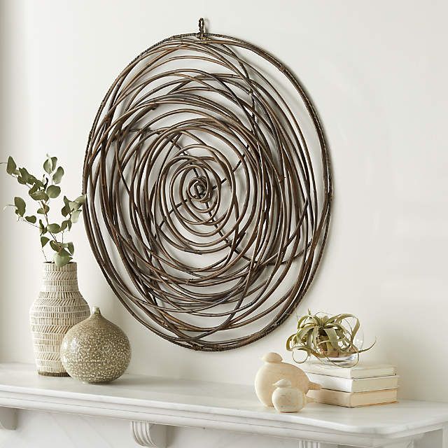 Scribble Circle' Hand Crafted Rattan Wall Art 32"X (View 11 of 15)