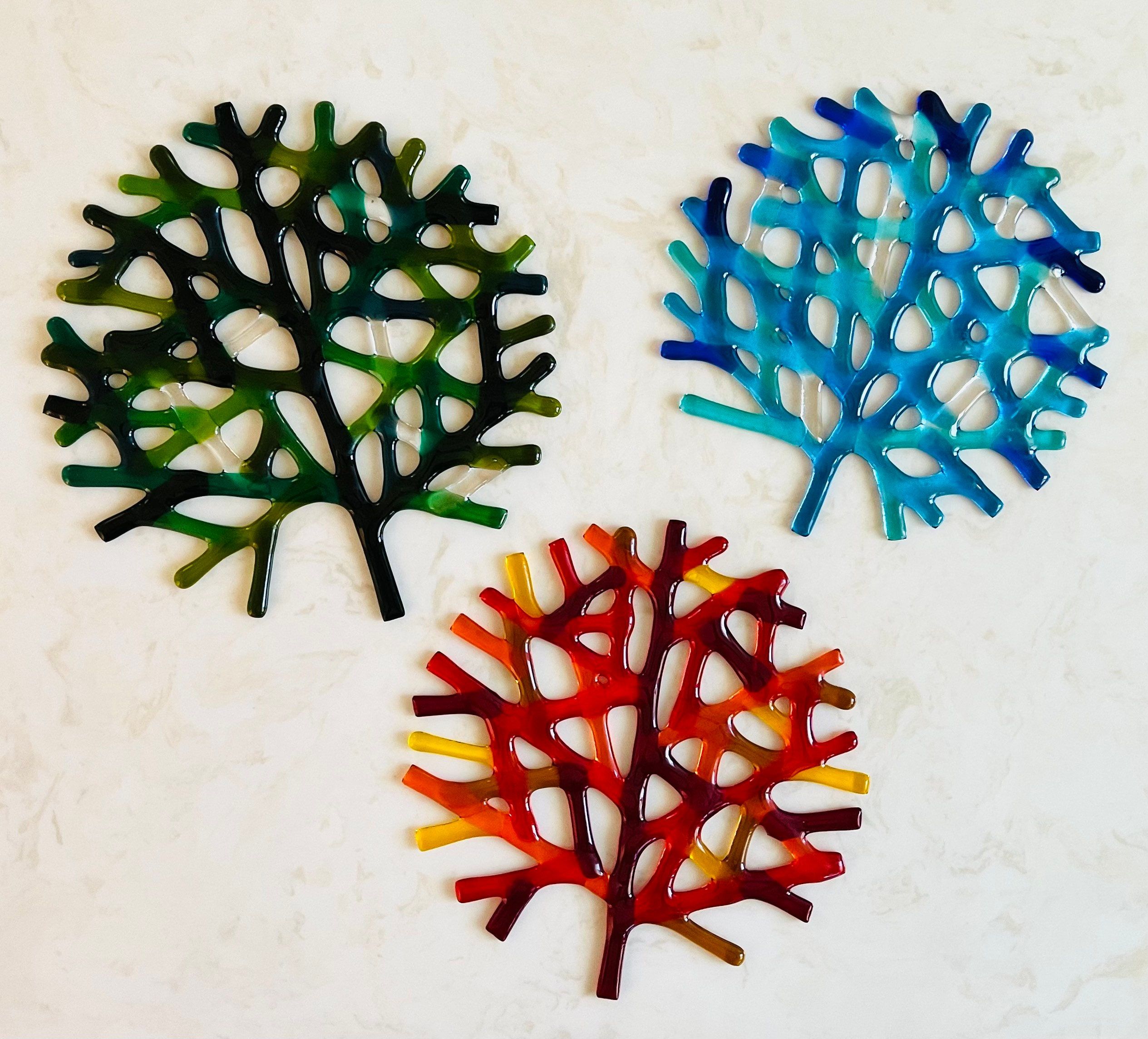 Sea Coral Wall Decor Fused Glass Branching Coral Sea Coral – Etsy Inside Colorful Branching Wall Art (View 8 of 15)