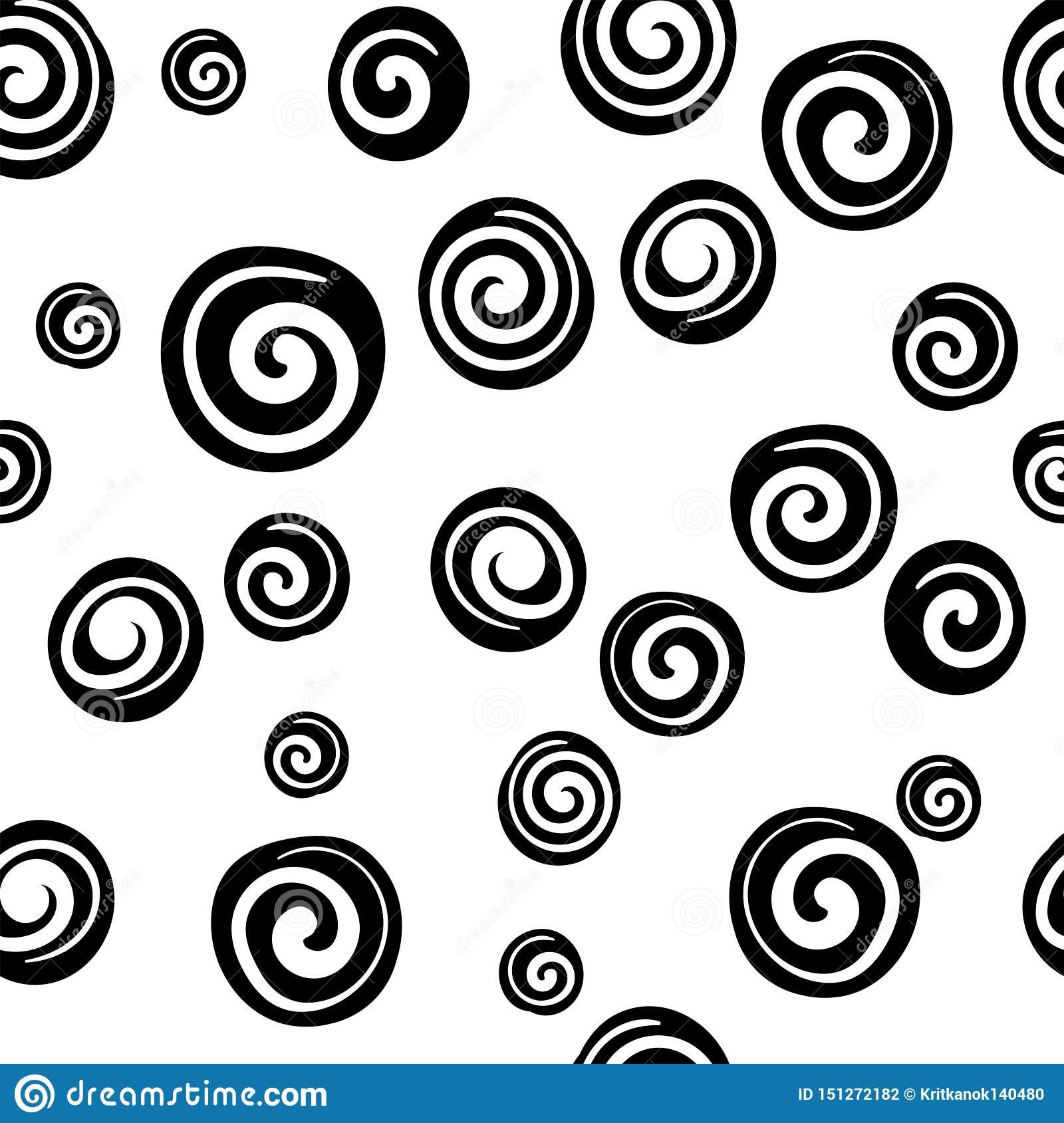 Seamless Spiral Circle Pattern, Abstrack Doodle Wall Art Stock Vector –  Illustration Of Abstract, Background: 151272182 In Spiral Circles Wall Art (View 3 of 15)