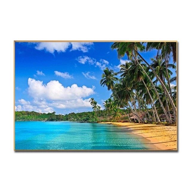 Seascape Tropical Landscape Sunset Wall Art Picture Living Room Kitchen  Bathroom Decoration Sea Beach Wall Painting Bedroom – Painting &  Calligraphy – Aliexpress Intended For Tropical Landscape Wall Art (View 2 of 15)