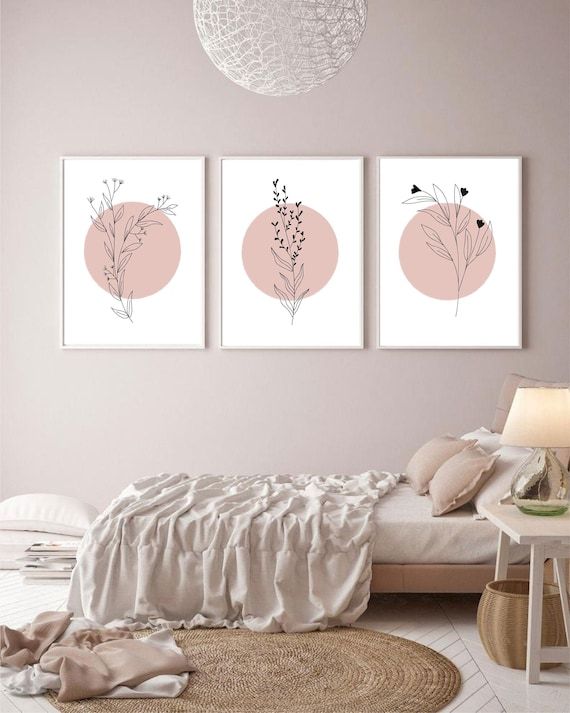 Set Of 3 Botanical Prints Beige Art Print Neutral Wall Art – Etsy Italia Intended For Beige Wall Art (View 14 of 15)
