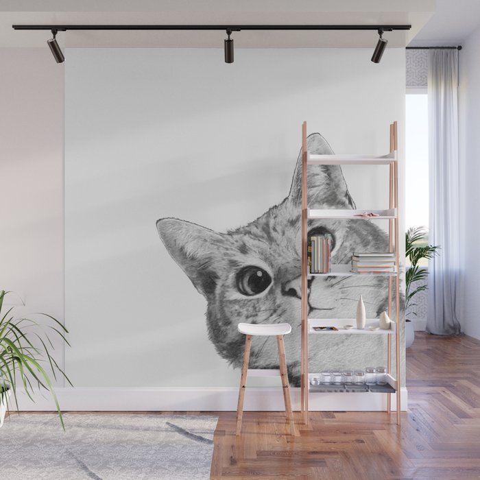 Sneaky Cat Wall Murallaura Graves | Society6 Within Cats Wall Art (View 10 of 15)