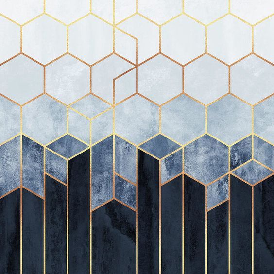 Soft Blue Hexagons Art Printelisabeth Fredriksson | Hexagon Wallpaper,  Art Deco Interior, Interior Deco Regarding Teal Hexagons Wall Art (View 1 of 15)