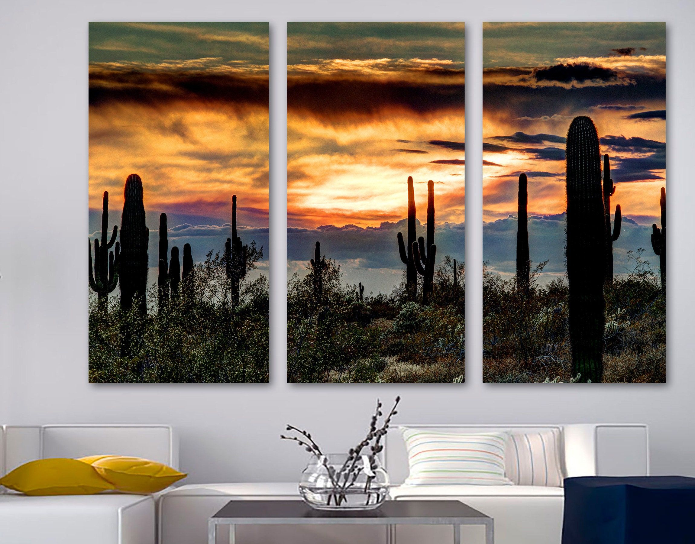 Sonoran Desert Wall Art Arizona Sunset Canvas Print (View 6 of 15)