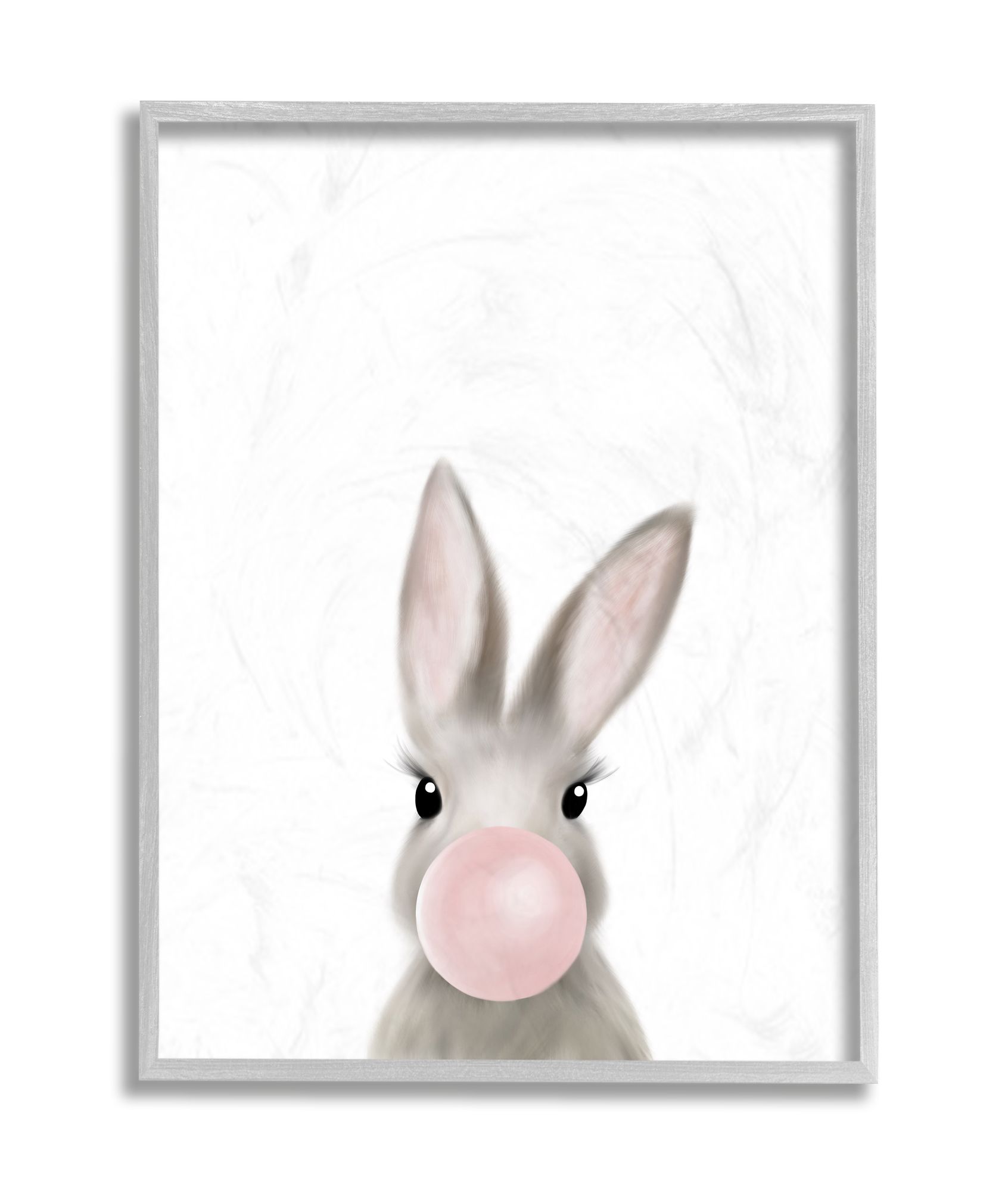 Stupell Industries Bunny With Pink Bubble Gum Forest Animal Grey Framed, 16  X 20, Designleah Straatsma – Walmart Pertaining To Bubble Gum Wood Wall Art (View 12 of 15)
