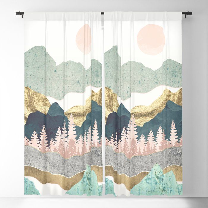 Summer Vista Blackout Curtainspacefrogdesigns | Society6 Within Summer Vista Wall Art (View 14 of 15)