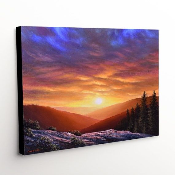 Sunset Landscape Canvas Art Print Simply Perfect – Etsy In Sunset Landscape Wall Art (View 2 of 15)