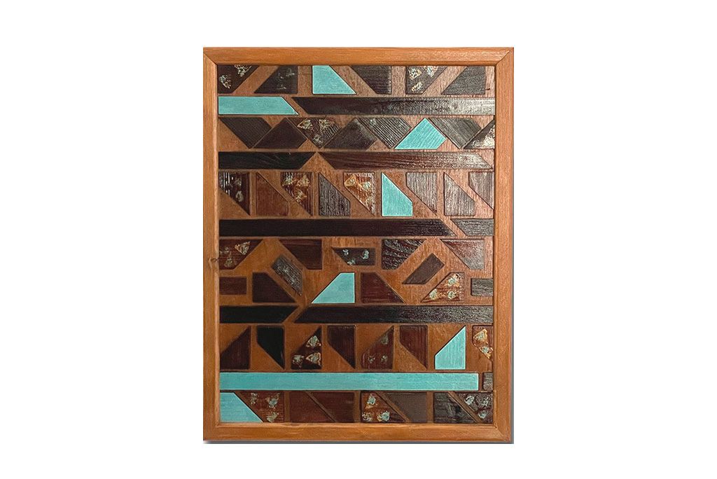 Teal Abstract" 3D Wall Art Wooden Wall Decor Framed Wood Wall Hanging Home  Office Decor In Dark Teal Wood Wall Art (View 6 of 15)