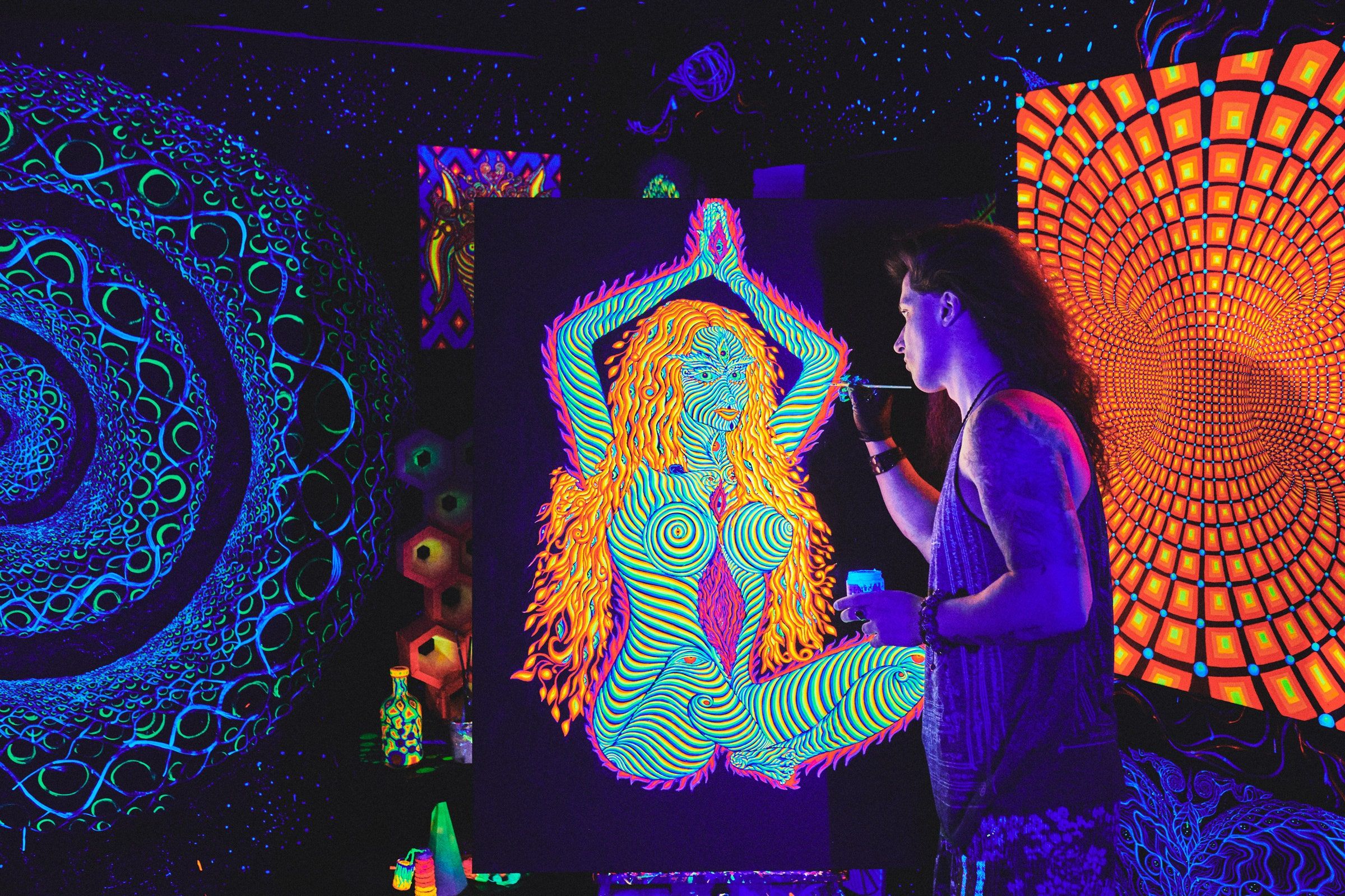 The Cosmic, Psychedelic, Glow In The Dark Art Of Alex Aliume | Wired Pertaining To Cosmic Sound Wall Art (View 13 of 15)