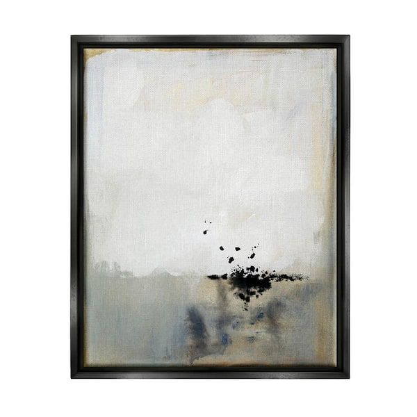 The Stupell Home Decor Collection Neutral Beige Painting Black Ink Splatter Victoria Barnes Floater Frame Abstract Wall Art Print 17 In. X 21 In (View 15 of 15)