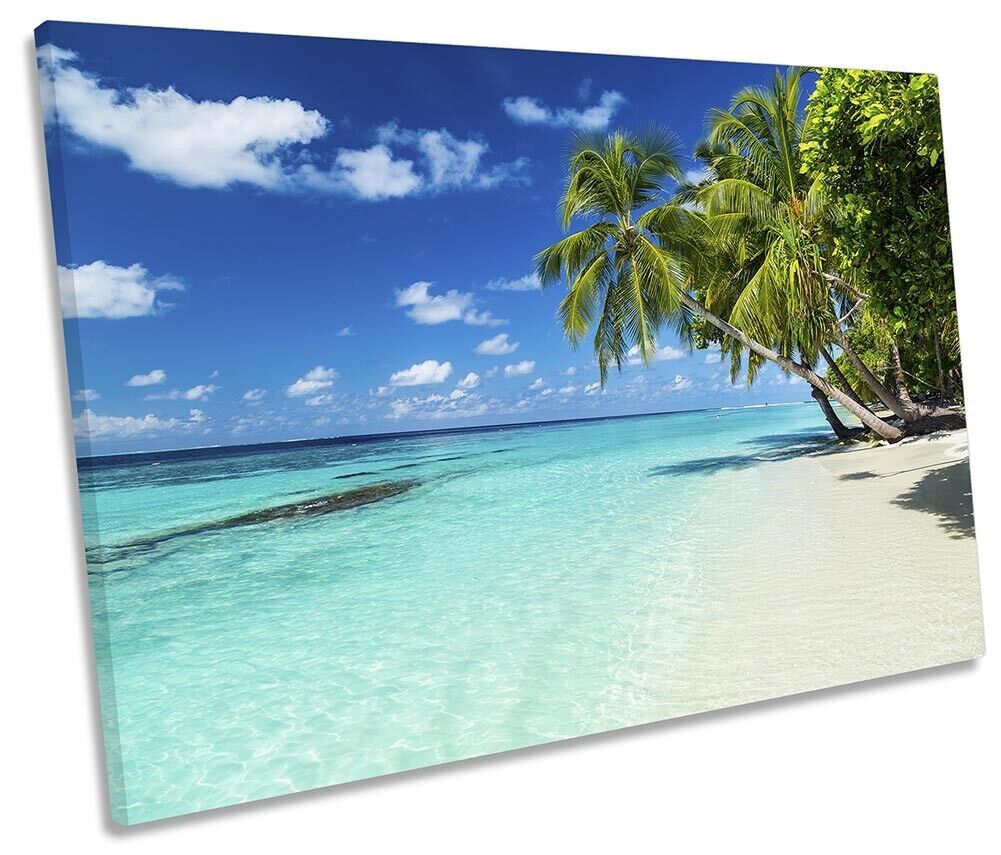 Tropical Beach Paradise Single Canvas Wall Art Print Picture Blue | Ebay Intended For Tropical Paradise Wall Art (View 11 of 15)