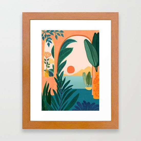 Tropical Evening Framed Art Printkristiangallagher | Society6 | Framed  Art Prints, Framed Art, Tropical Art Print For Tropical Evening Wall Art (View 9 of 15)