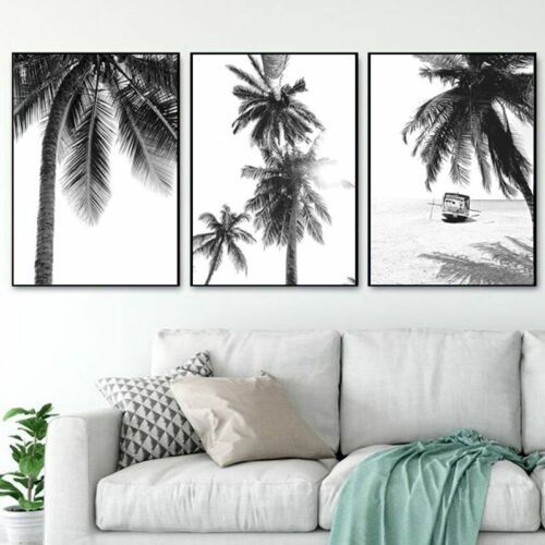 Tropical Landscape Poster Black White Wall Picture Canvas Painting Home  Decor | Ebay For Tropical Landscape Wall Art (View 9 of 15)