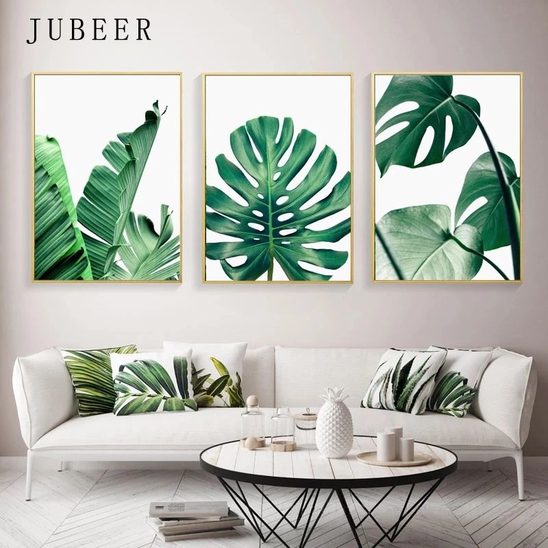 Tropical Leaf Print Posters Monstera Leaf Palm Banana Canvas Painting Green Leaves  Wall Art Living Room Decoration Pictures – Painting & Calligraphy –  Aliexpress Regarding Tropical Leaves Wall Art (View 4 of 15)