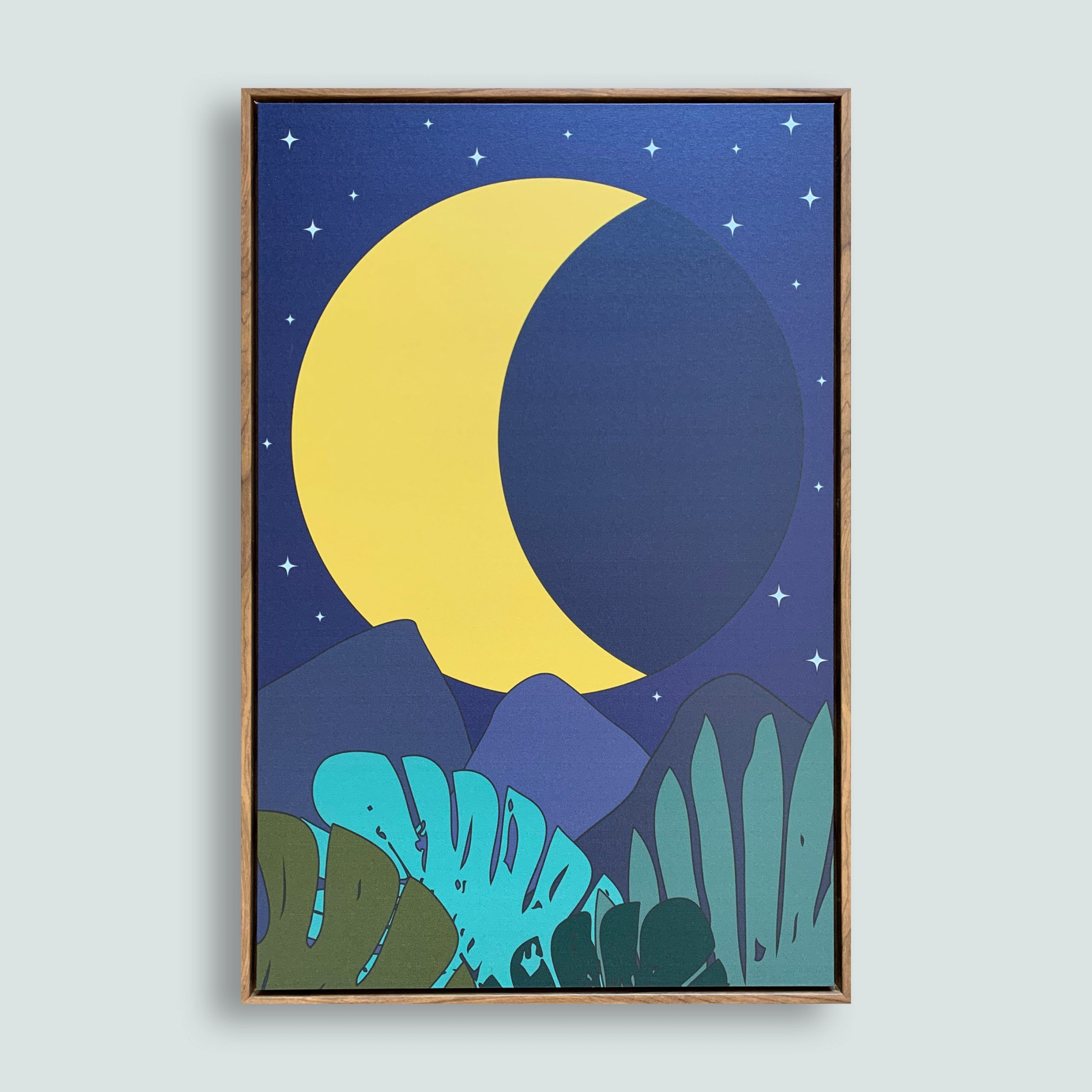 Tropical Night Moon Wall Art – Wonderful Whirl Pertaining To Tropical Evening Wall Art (View 6 of 15)