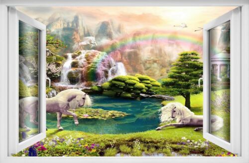 Unicorn 3D Wall Art Sticker Decal Poster Foresta Incantata Fantasy Bambini  Ragazza Az31 | Ebay Throughout Forest Wall Art (View 13 of 15)