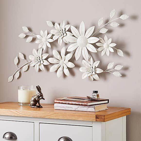 Vintage Cream Floral Wall Art – Orchard Interiors : Orchard Interiors In Cream Wall Art (View 9 of 15)