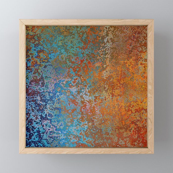 Vintage Rust, Copper And Blue Framed Mini Art Printmegan Morris |  Society6 For Vintage Rust Wall Art (View 4 of 15)