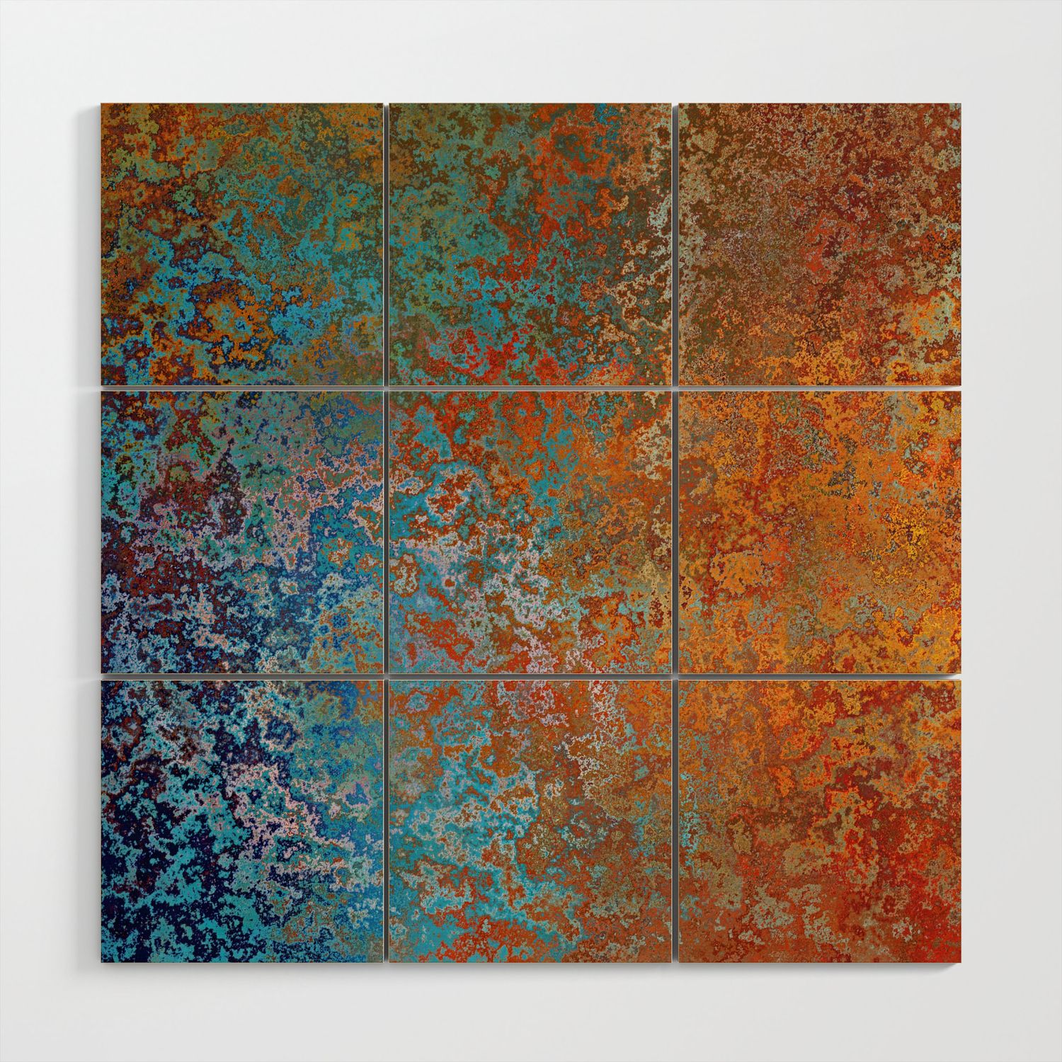 Vintage Rust, Copper And Blue Wood Wall Artmegan Morris | Society6 Within Vintage Rust Wall Art (View 1 of 15)