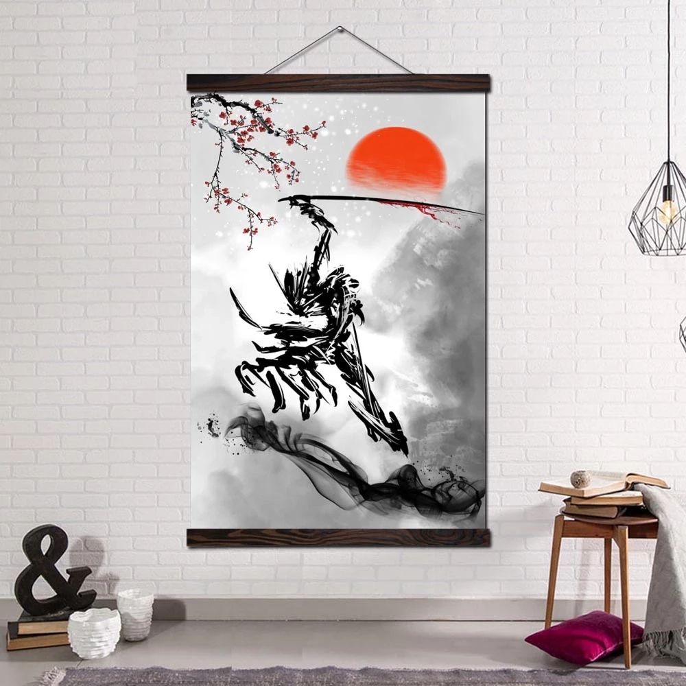 Wall Art Canvas Art Print Poster Picture Canvas Painting Home Decoration  Modern Wall Pictures Abstract Ink Art Japan Kendo Ninja – Painting &  Calligraphy – Aliexpress With Ink Art Wall Art (View 11 of 15)