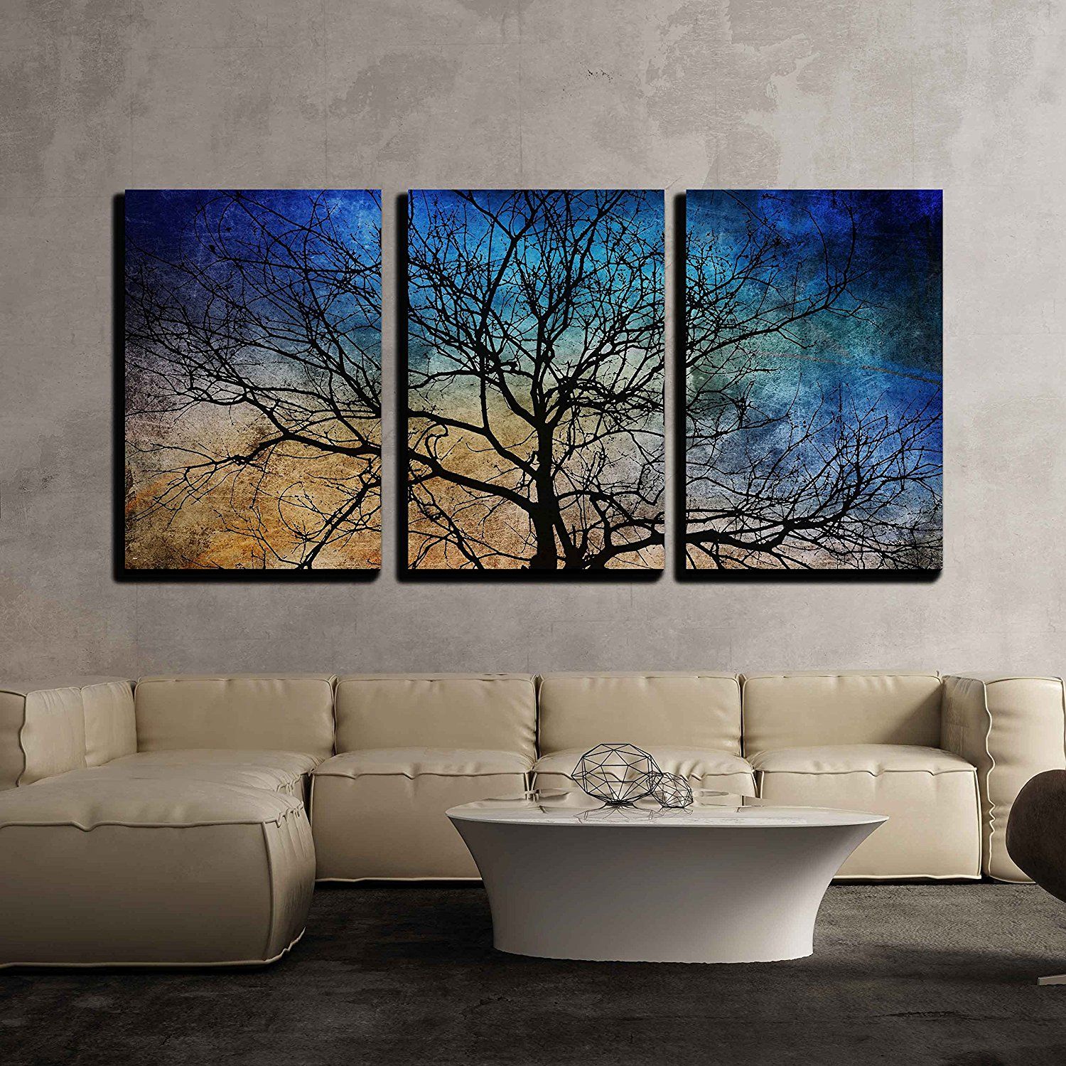 Wall26 3 Piece Canvas Wall Art – Black Tree Branches On Abstract Colorful  Background – Modern Home Decor Stretched And Framed Ready To Hang –  16"X24"X3 Panels – Walmart In Colorful Branching Wall Art (View 10 of 15)