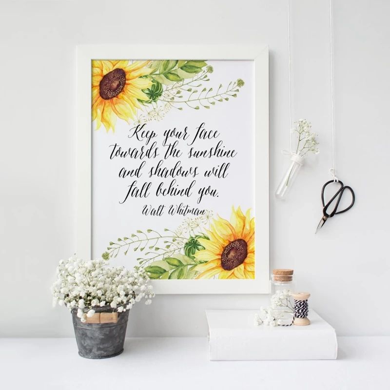 Walt Whitman Quote Stampa Girasole Wall Art Canvas Painting Spring Flower Summer  Art Wall Picture For Living Room Home Decor|Pittura E Calligrafia| –  Aliexpress Intended For Spring Summer Wall Art (View 5 of 15)