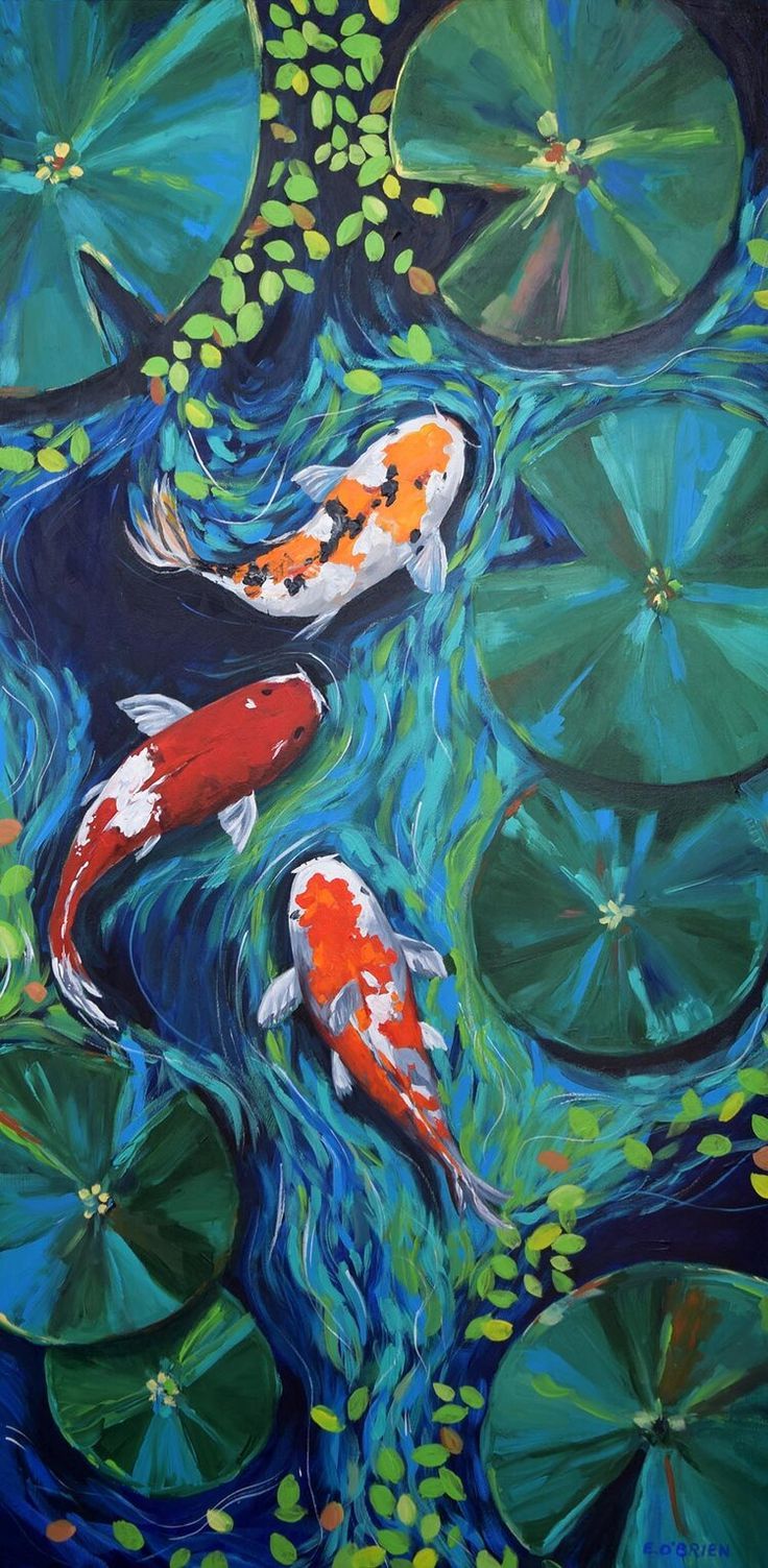 Wandering Koi Pond Wall Art Print — Elizabeth O'Brien Art | Koi Art,  Abstract Painting Print, Painting Art Projects With Regard To Koi Wall Art (View 2 of 15)