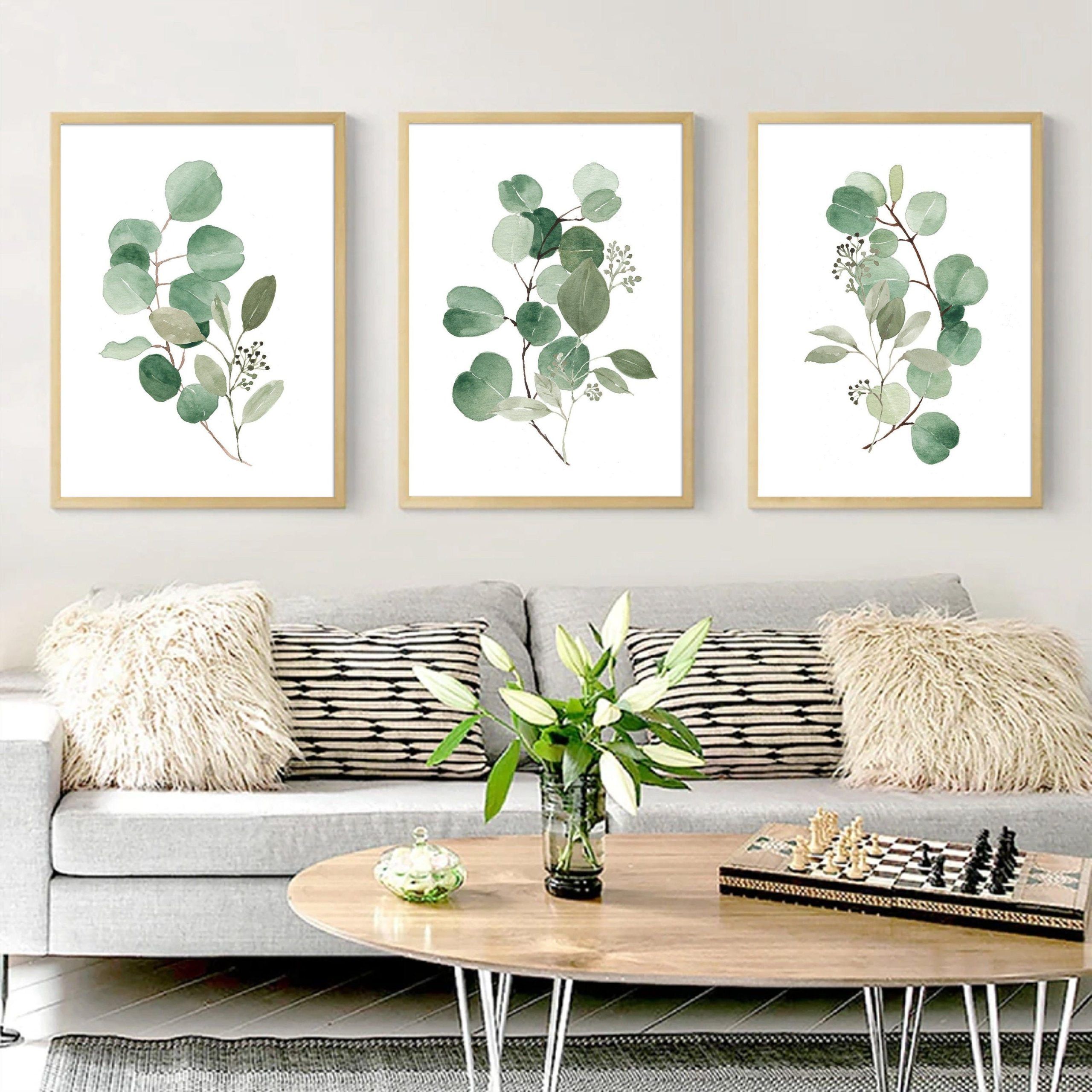 Watercolor Eucalyptus Leaves Printable Art Set Of 3 Digital – Etsy | Wall  Art Living Room, Leaf Wall Art, Botanical Wall Art Inside Eucalyptus Leaves Wall Art (View 12 of 15)