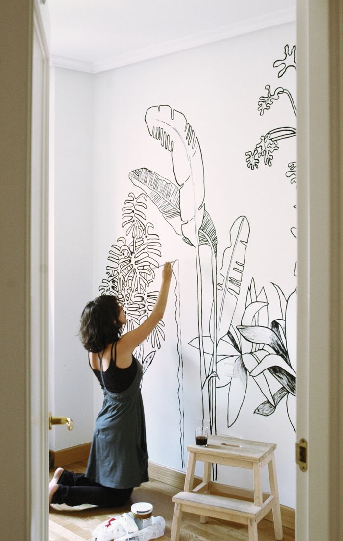 Weekend Project Idea Hand Drawn Botanical Mural – Poppytalk | Bedroom  Murals, Diy Home Decor, Wall Painting With Hand Drawn Wall Art (View 13 of 15)