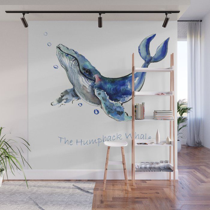 Whale Artowrk, Humpback Whale Wall Muralsurenart | Society6 With Whale Wall Art (View 3 of 15)