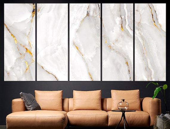 White Gold Marble Watercolor Print Marble Wall Art Framed – Etsy Italia In Watercolor Wall Art (View 7 of 15)