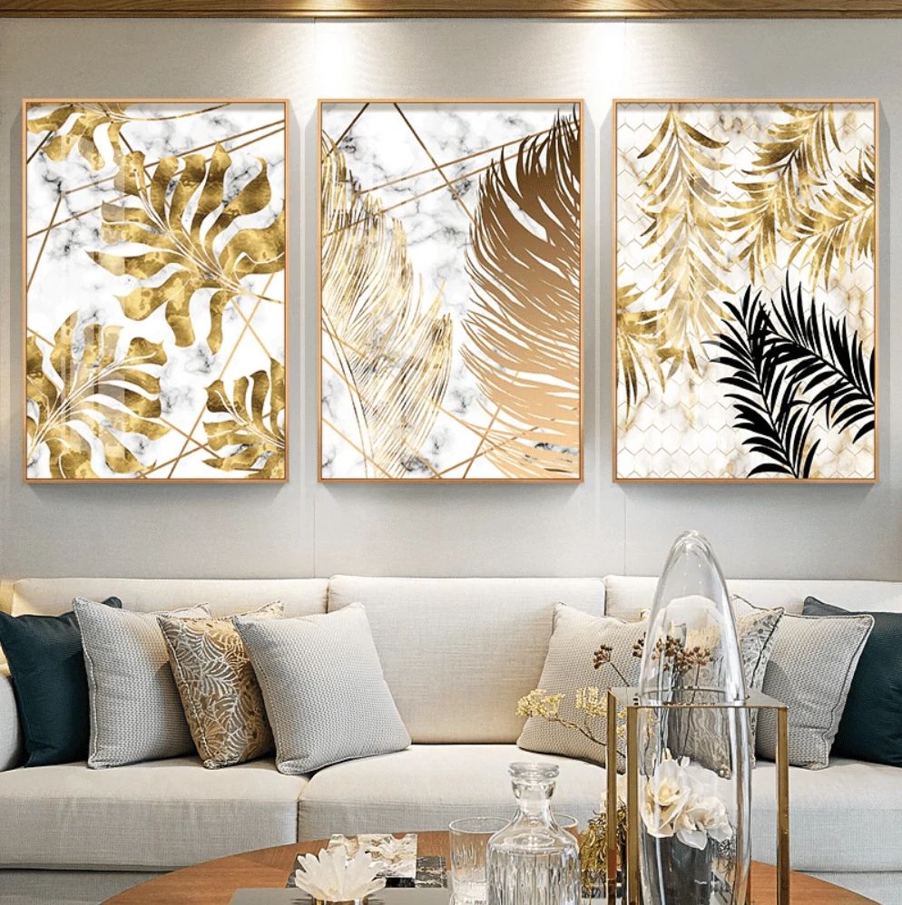 Wholesale Abstract Design Wall Art Golden Leaf Wall Art Canvas Stretched  Canvas Painting – Buy Wall Art Canvas,Canvas Painting,Abstract Painting  Product On Alibaba Regarding Abstract Pattern Wall Art (View 11 of 15)