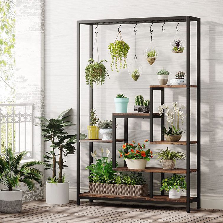 17 Stories Pacificas Rectangular Etagere Plant Stand & Reviews | Wayfair Intended For Wide Plant Stands (View 4 of 15)