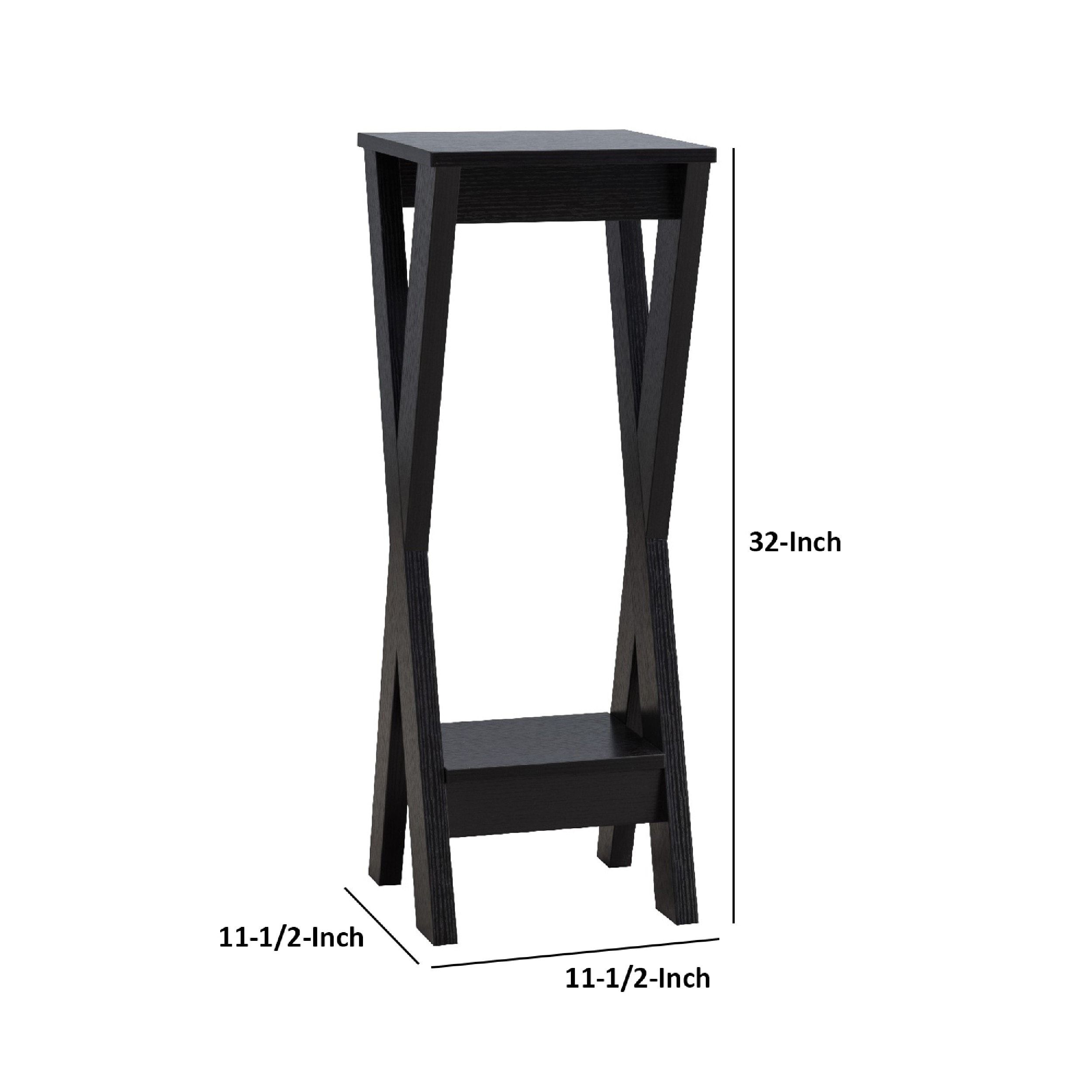 32 Inch Plant Stand With X Shaped Legs And Open Shelf, Medium, Dark Brown –  On Sale – Overstock – 35628381 With Regard To White 32 Inch Plant Stands (View 2 of 15)