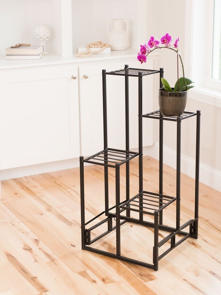 4 Tier Squares Foldable Plant Stand | Gardener'S Supply Inside 4 Tier Plant Stands (View 3 of 15)