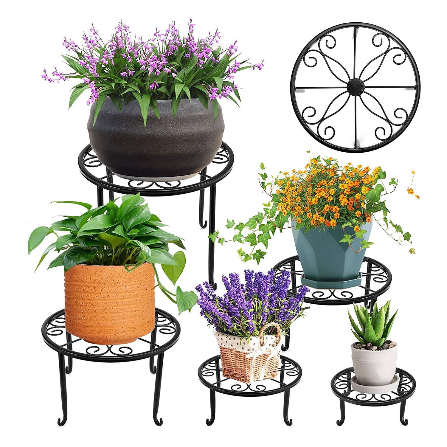 5 Metal Plant Stand For Outdoor & Indoor Plants, Heavy Duty Flower Pot  Stands For Multiple Plants, Rustproof – Walmart With 5 Inch Plant Stands (View 11 of 15)