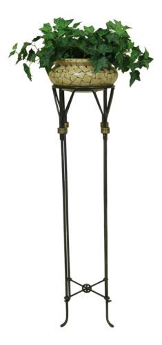 52061Ec: Maitland Smith Iron & Brass Base Planter Stand | Ebay Pertaining To Iron Base Plant Stands (View 1 of 15)