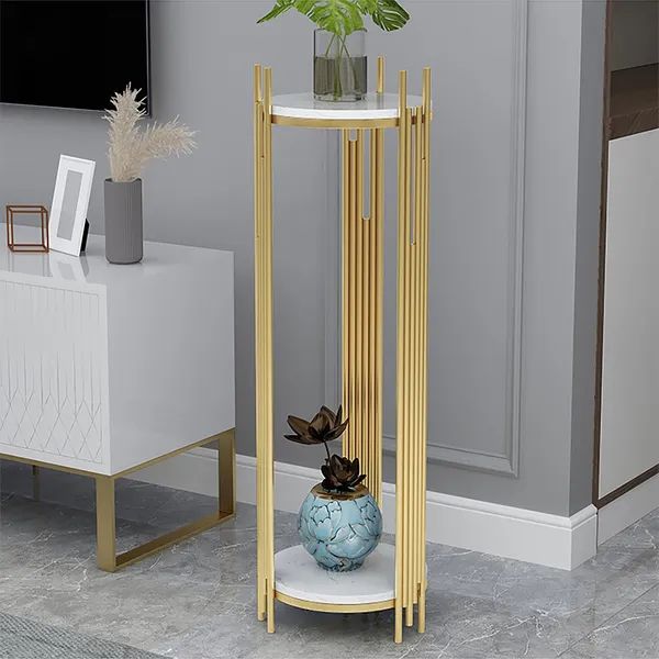 900Mm Tall Metal 2 Tiered Plant Stand Modern Corner Plant Stand  Indoor Homary Throughout Tall Plant Stands (View 10 of 15)