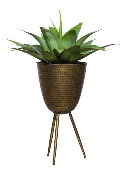 Agave In Bronze Plant Stand – Lux Art Silks Throughout Bronze Plant Stands (View 8 of 15)