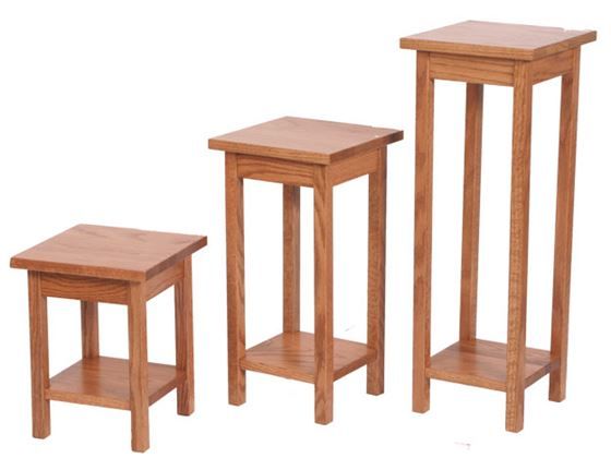 Amish Made Solid Oak Plant Stand Set With Regard To Oak Plant Stands (View 7 of 15)