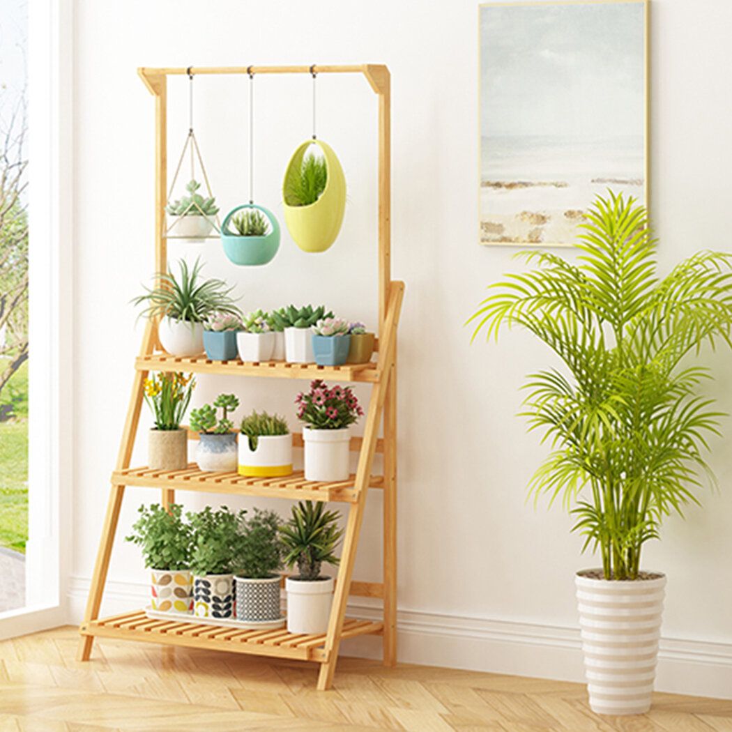 Arlmont & Co. Bamboo Ladder Plant Stand & Reviews | Wayfair Intended For  (View 6 of 15)