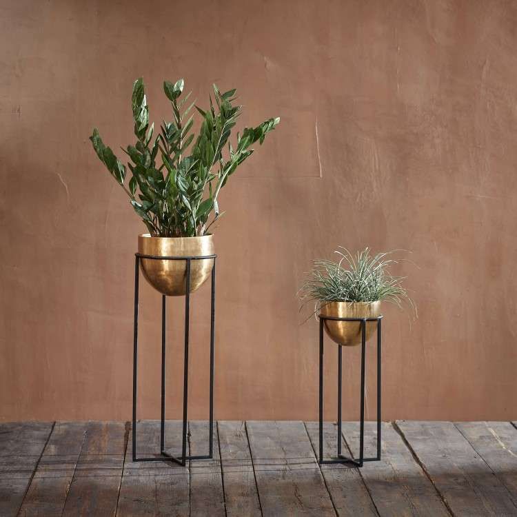 Atsu Brass Planter Stand | Accessories For The Home With Brass Plant Stands (View 3 of 15)