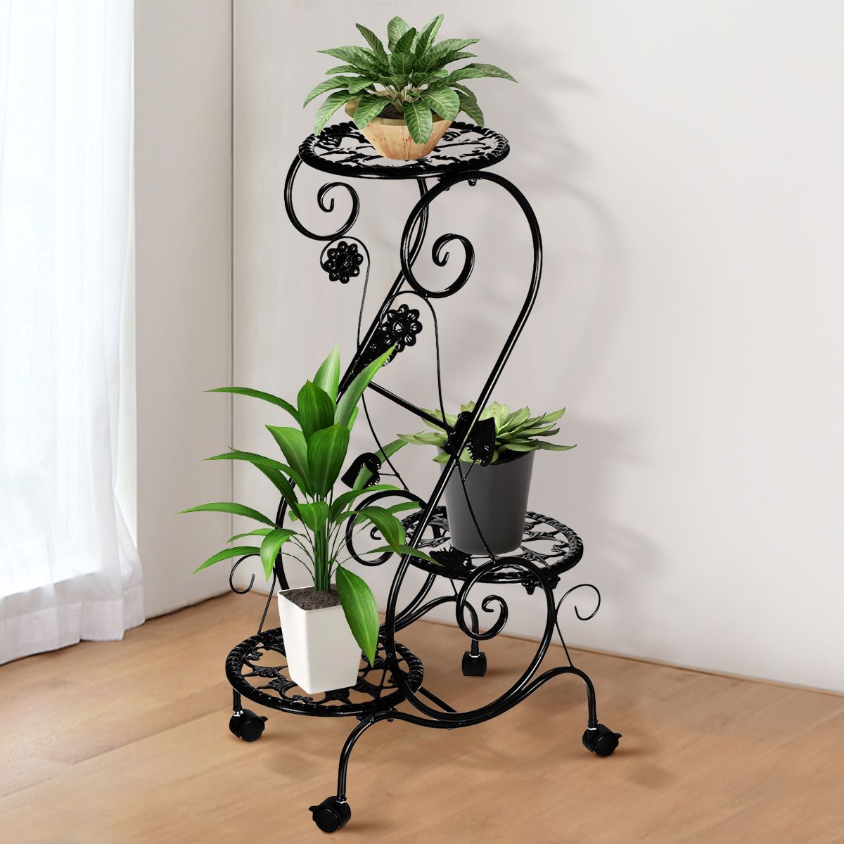 Buy Metal Plant Stand Flower Pot Holder Small Plant Holders,Flower Pot Stand  Supporting,Potted Plant Stand Plant Rack Planter Stand,For Home Garden  Patioblack White Bronze,26.4In Online At Lowest Price In Ubuy Tanzania (View 14 of 15)
