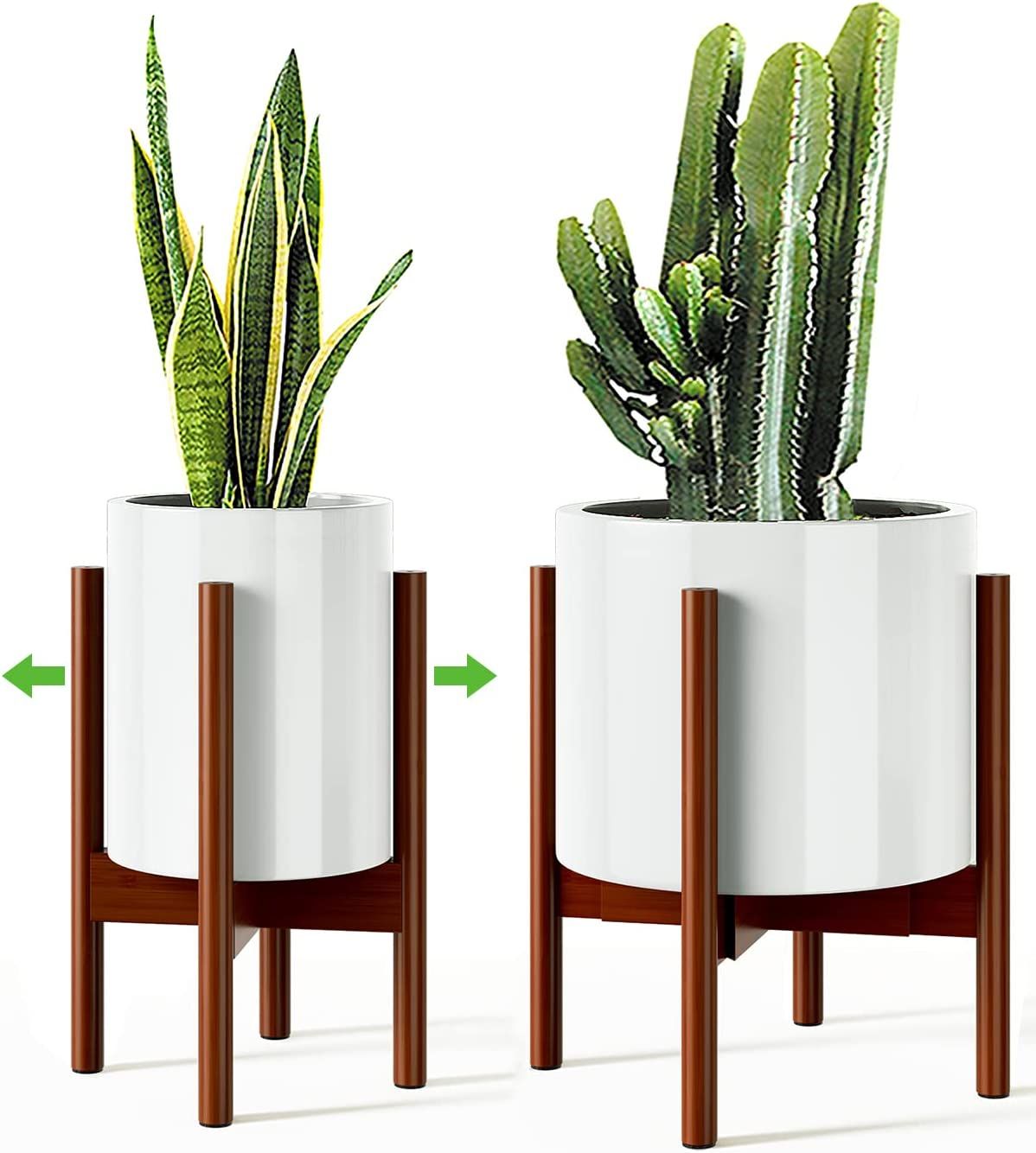 Buy Mudeela Adjustable Plant Stand 8 To 12 Inches, Bamboo Mid Century  Modern Plant Stand 15 Inches In Height, Indoor Plant Stand, Fit 8 9 10 11  12 Inch Pots Pot & Inside 15 Inch Plant Stands (View 3 of 15)