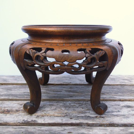 Carved Wooden Plant Stand. Wooden Pot Stand (View 12 of 15)