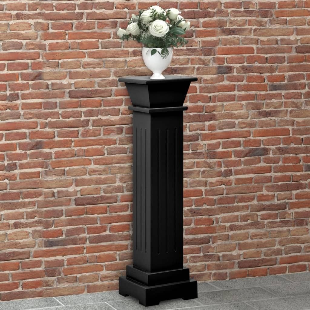 Classic Square Pillar Plant Stand Black 17X17X66 Cm Mdf –  Gardeningtoolsonline Intended For Pillar Plant Stands (View 4 of 15)