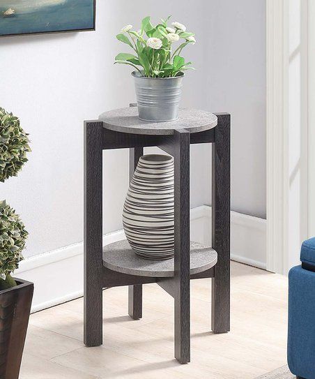 Convenience Concepts Faux Cement & Weathered Gray Newport Medium Plant Stand  | Best Price And Reviews | Zulily With Regard To Weathered Gray Plant Stands (View 13 of 15)