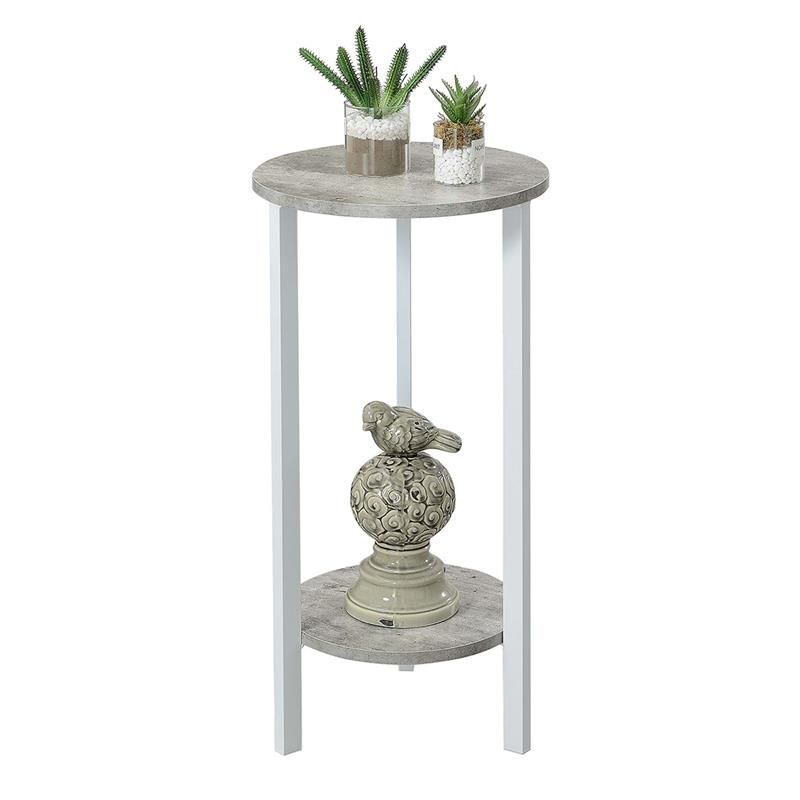 Convenience Concepts Graystone 31 Inch 2 Tier Plant Stand, Weathered  Gray/Black – Walmart Inside Greystone Plant Stands (View 5 of 15)